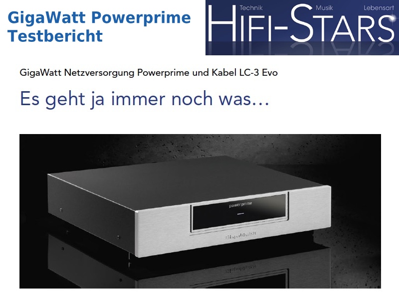 GigaWatt Powerprime und LC-3 EVO im Testbericht bei HiFi-Stars